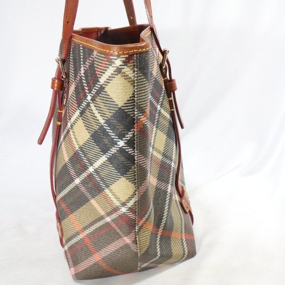 DOONEY & BOURKE Tartan Plaid Shopper Tote Purse VTG - Picture 3 of 16